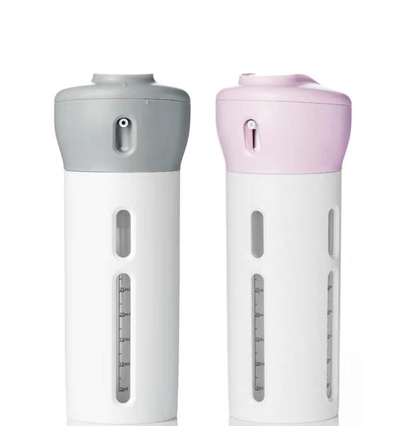 Vibrating Rotary Press Travel 4 in 1 Lotion Dispensing Bottle