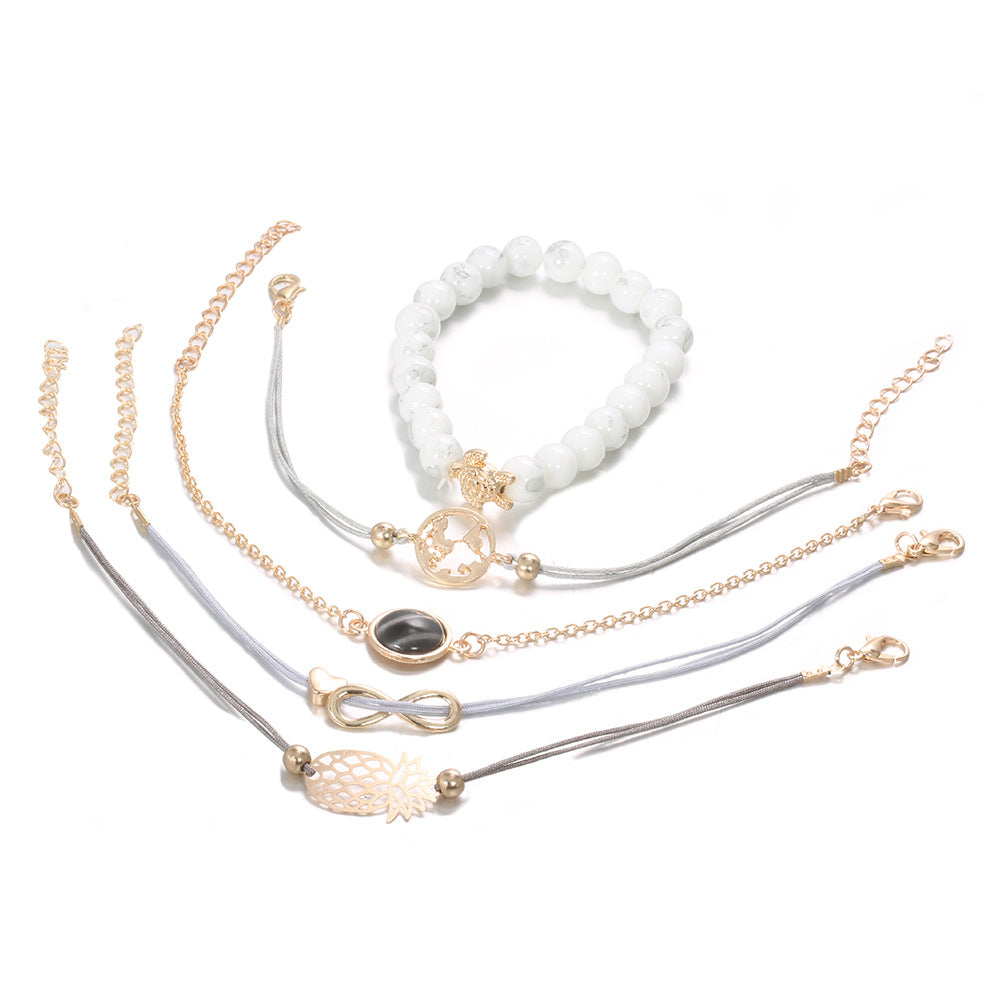 Elegant Women's -- Cross-border European and American style -- Bracelet 5-piece set
