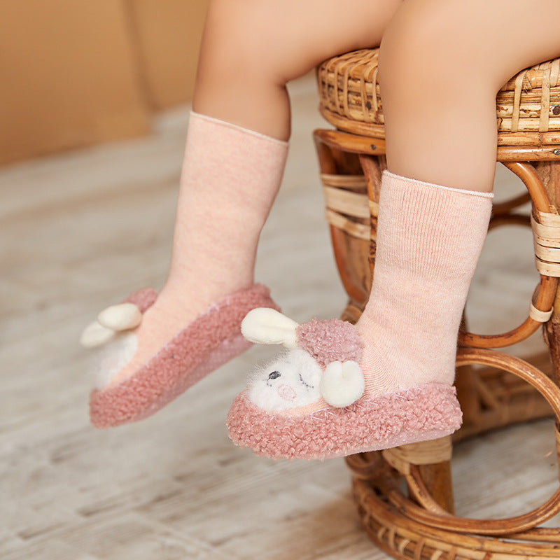Baby floor sock - Terry cute mid-calf children's / toddler shoes & socks cartoon non-slip baby socks