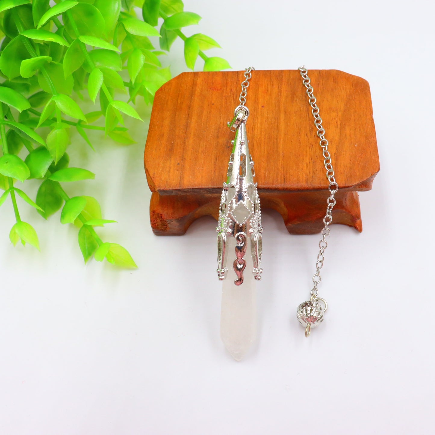 Natural Stone Hexagon Reiki Bullet Crystal Pillar Pendulum Pendant Necklace Women's Sweater Chain Jewelry Couples