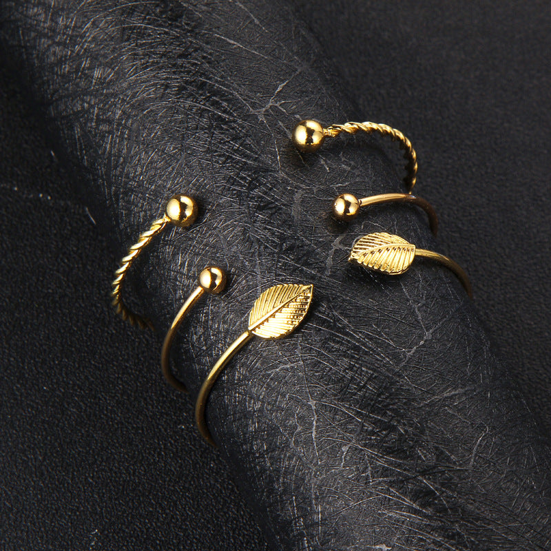 Bracelets - leaf ball alloy bracelet