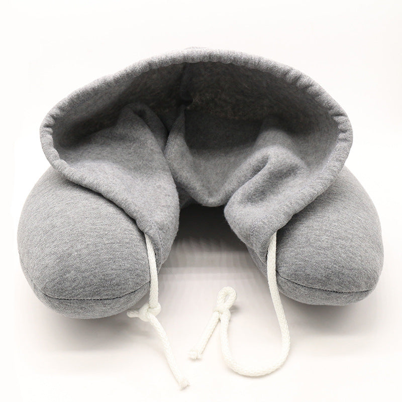 Hooded U-type nap cervical pillow micro-particle ---- Travel Pillow
