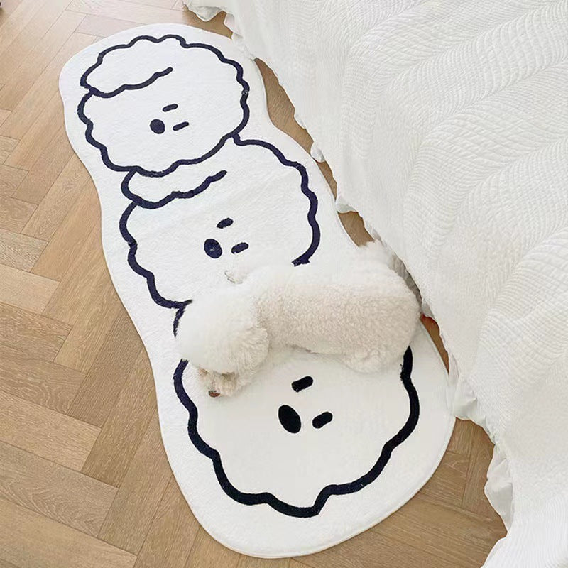 Simple cartoon shaped cat imitation cashmere bathroom absorbent floor mat home door door mat bathroom quick-drying floor mat