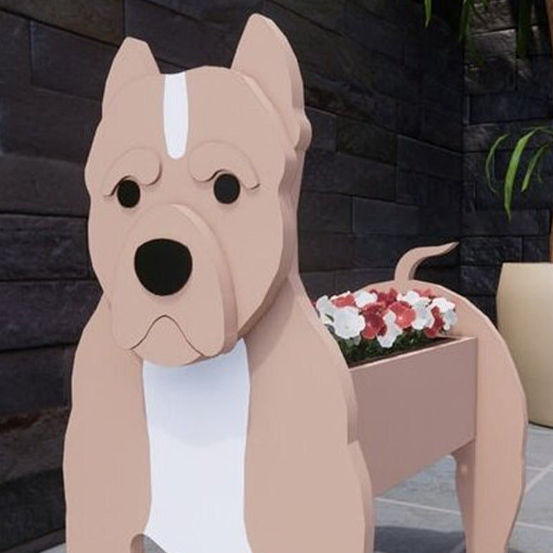 Bulldog PVC pet dog flower pot indoor and outdoor garden ornaments