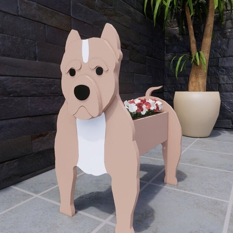 Bulldog PVC pet dog flower pot indoor and outdoor garden ornaments
