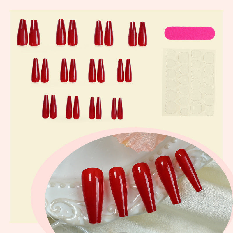 Elegant - Long ballet nail art nail stickers - RED
