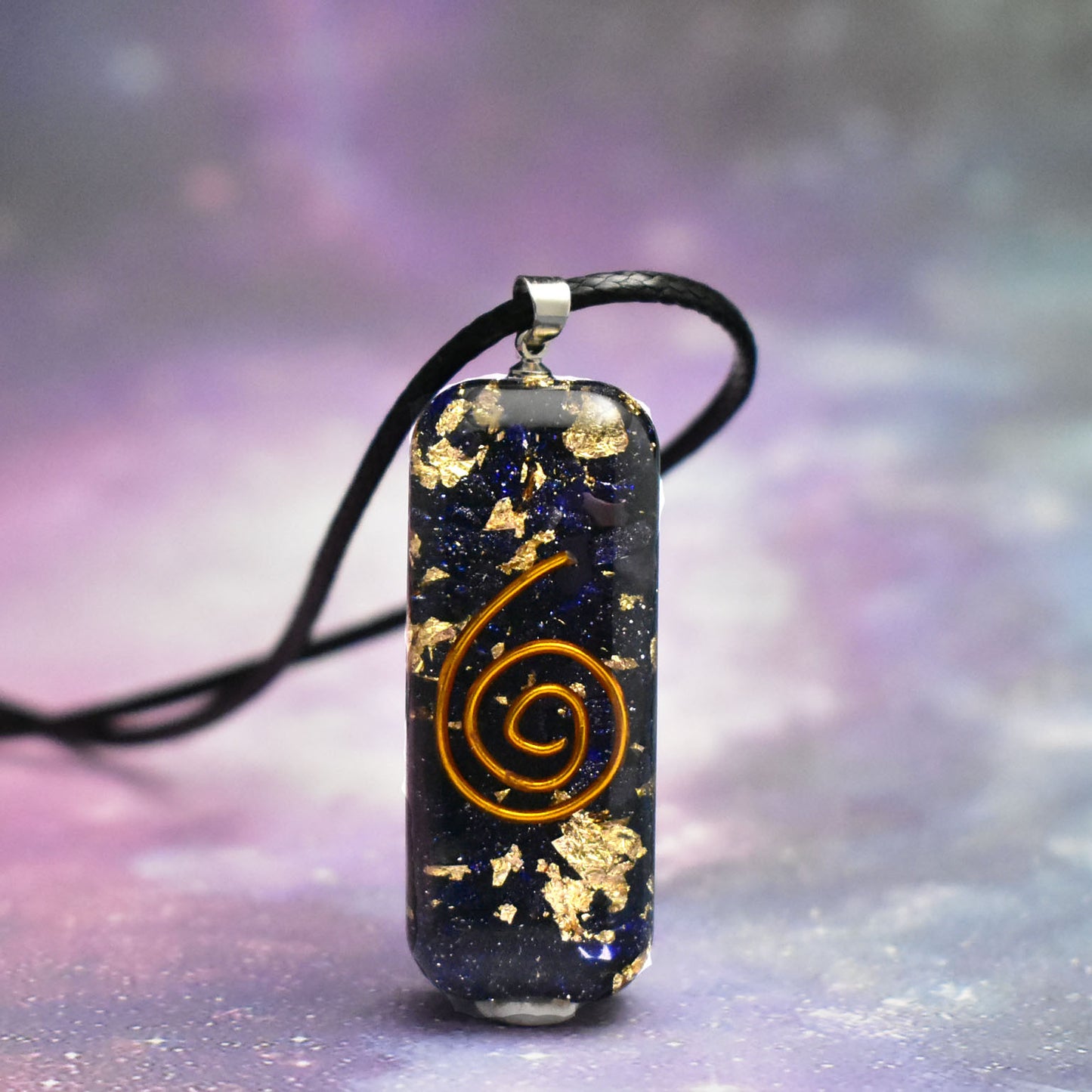 Ogan Pendant Orgonite Natural Crystal Epoxy Pendant Blue Sandstone Pendant