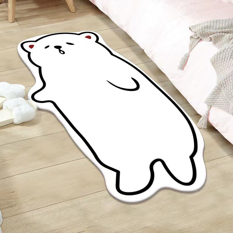Simple cartoon shaped cat imitation cashmere bathroom absorbent floor mat home door door mat bathroom quick-drying floor mat