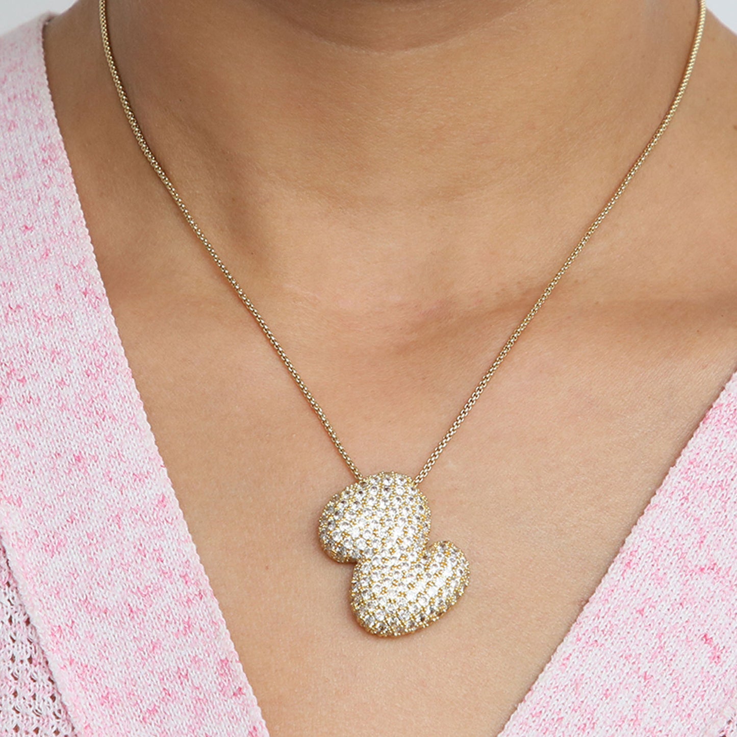 Elegant brass zircon balloon bubble chubby 26 English letter necklace