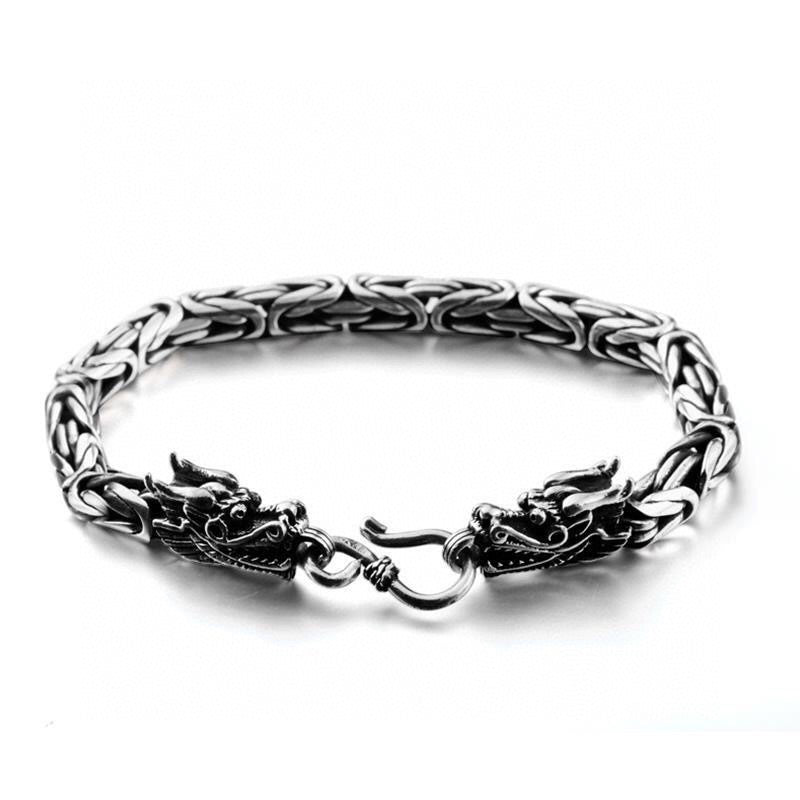 Trendy Men's / Women's Bracelet with dragon head and peace pattern