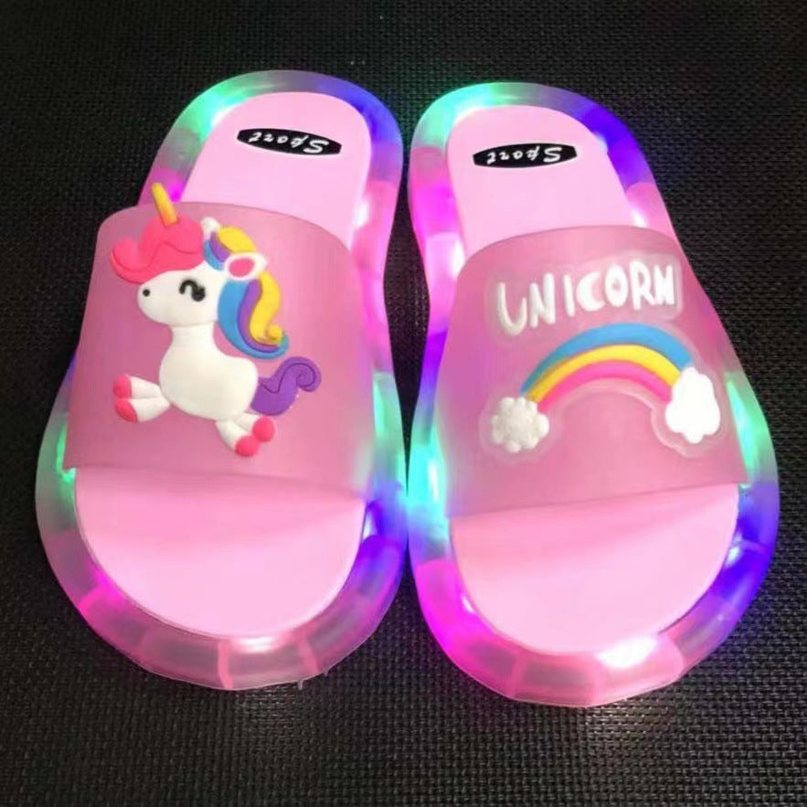 Children's slippers -- shiny lights - boys and girls children's luminous sandals