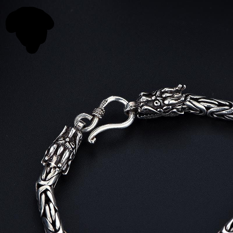 Trendy Men's / Women's Bracelet with dragon head and peace pattern