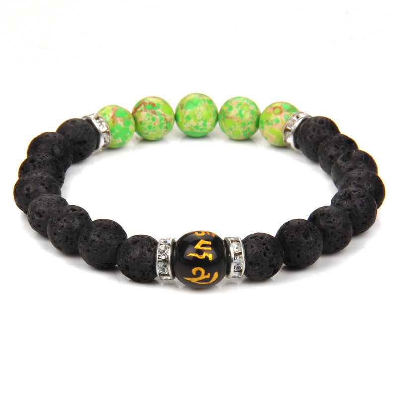 7 Chakra Yoga Fitness Meditation Proverbs Bracelet - Cross-border Hot Sale Natural Stone Crystal Bracelet