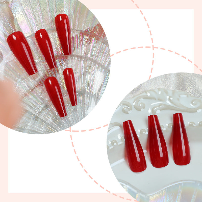 Elegant - Long ballet nail art nail stickers - RED