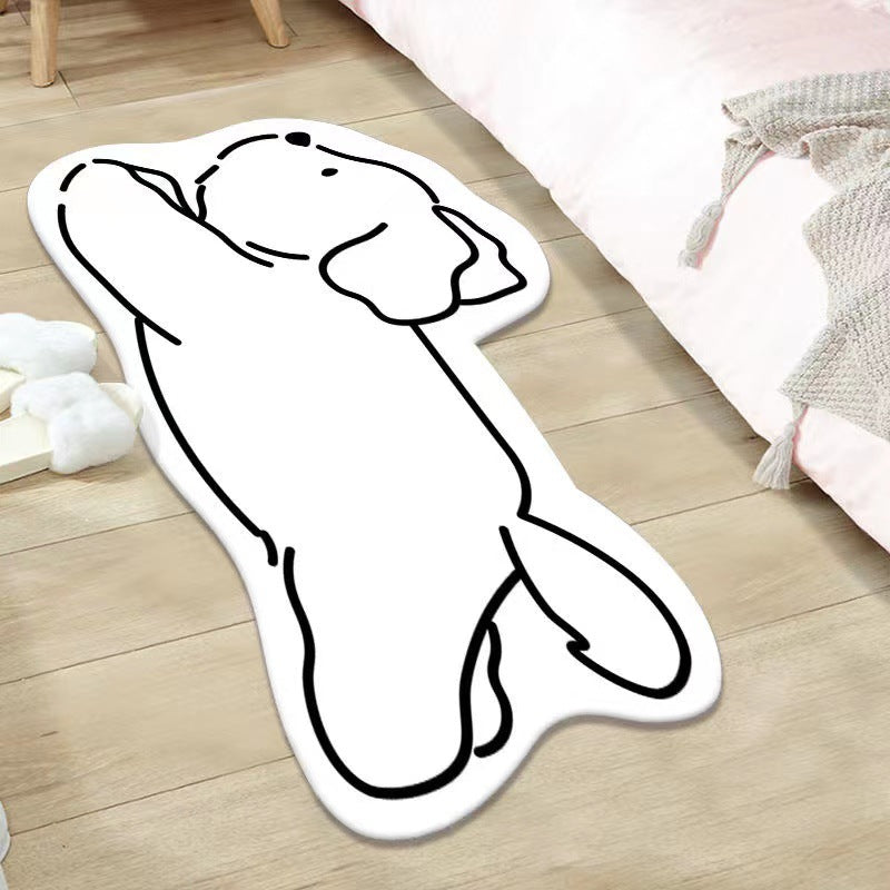 Simple cartoon shaped cat imitation cashmere bathroom absorbent floor mat home door door mat bathroom quick-drying floor mat