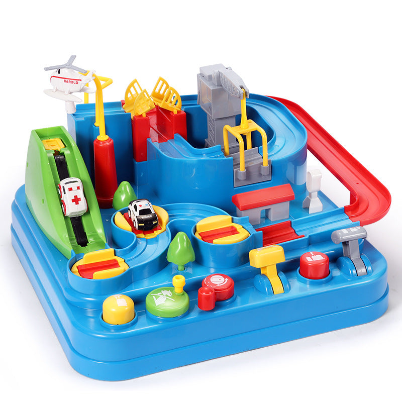 Children's big adventure track car