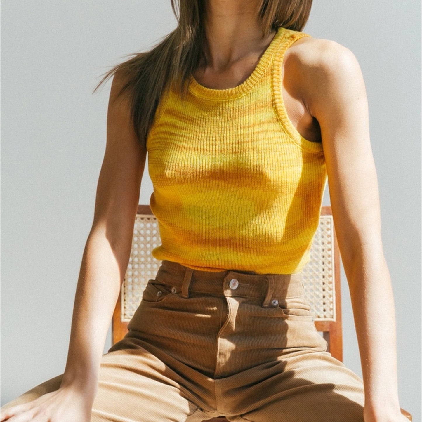 Spring and Summer new women's clothing -- popular color wool knit tank top sleeveless cropped top