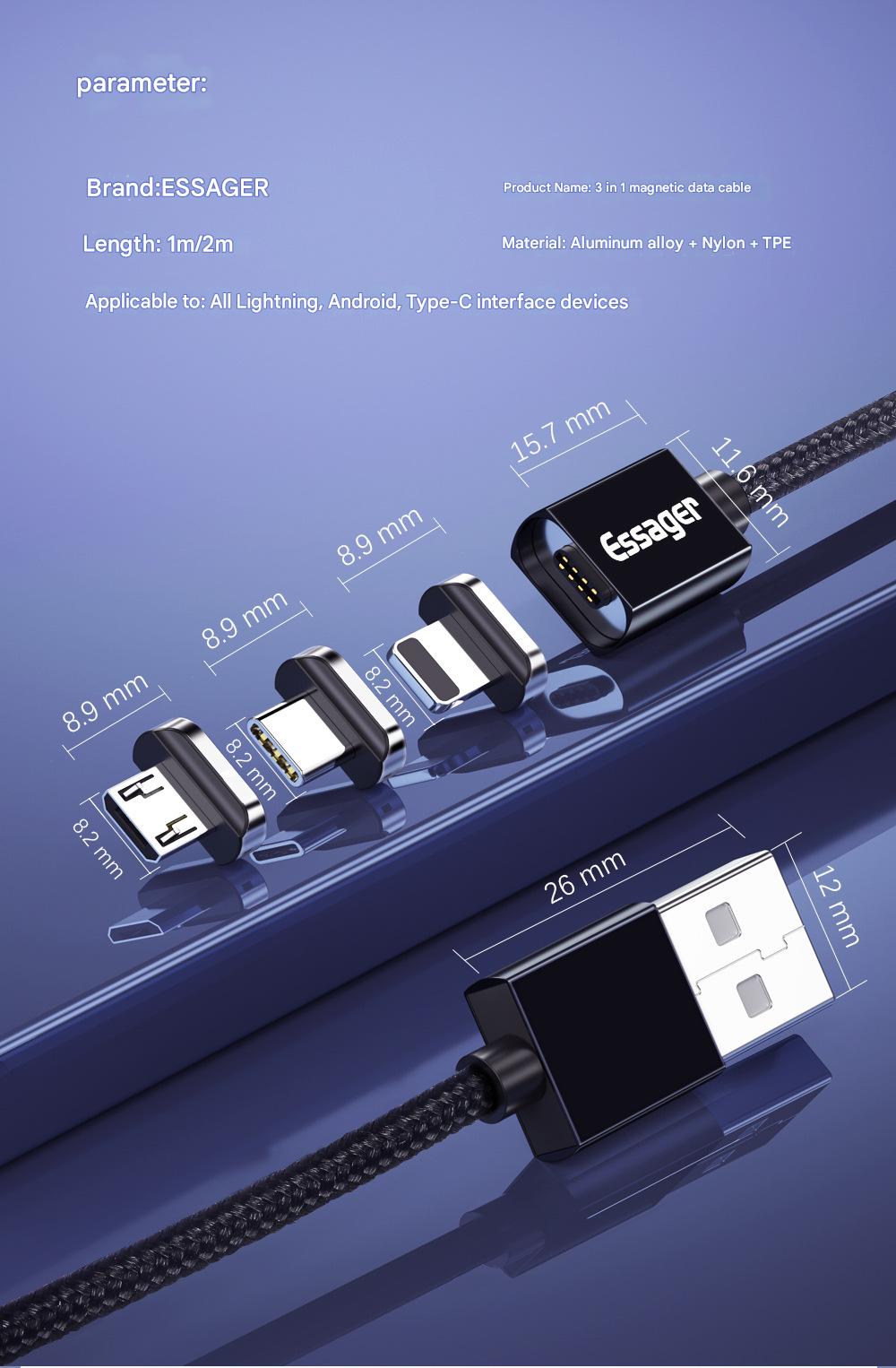 Magnetic Micro USB Cable For Phone