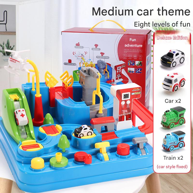 Children's big adventure track car