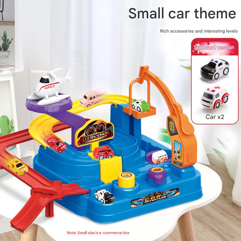 Children's big adventure track car