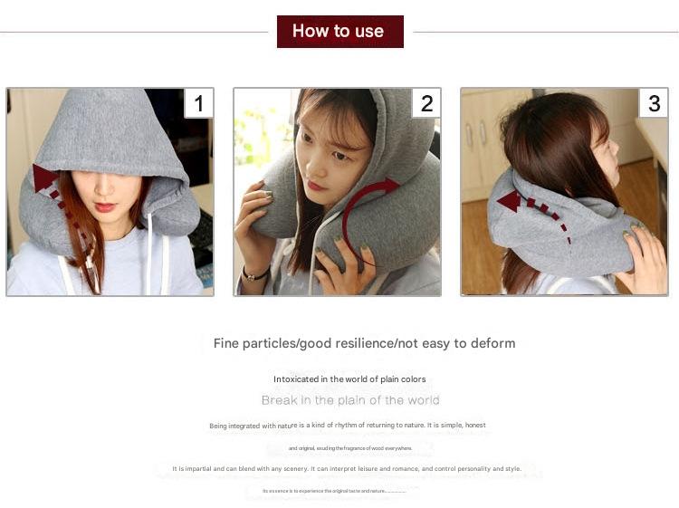 Hooded U-type nap cervical pillow micro-particle ---- Travel Pillow