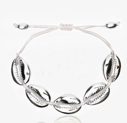Fashionable popular Gold shell braided adjustable sea shell bracelet beads braided shell bracelet