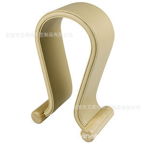 Bluetooth headset stand walnut u head wear leather headset stand display stand hanger ornaments decoration