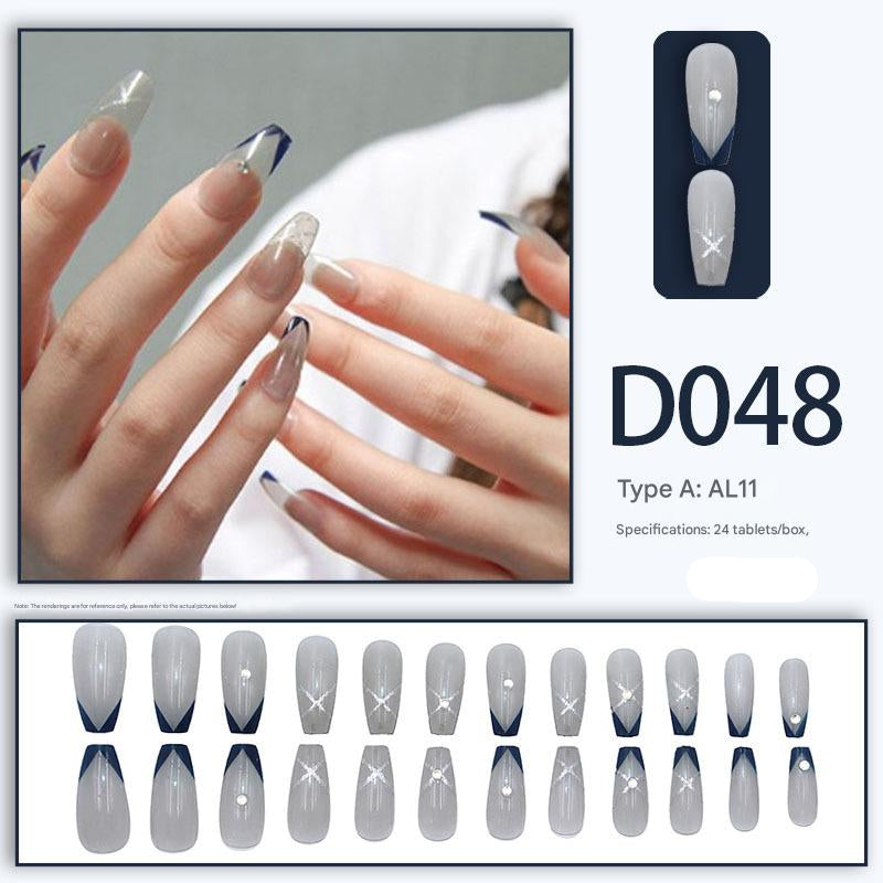 Wearable nails, fake nails, long water drops, European and American manicure, colorful small manicure tools, finished ladder-shaped nails