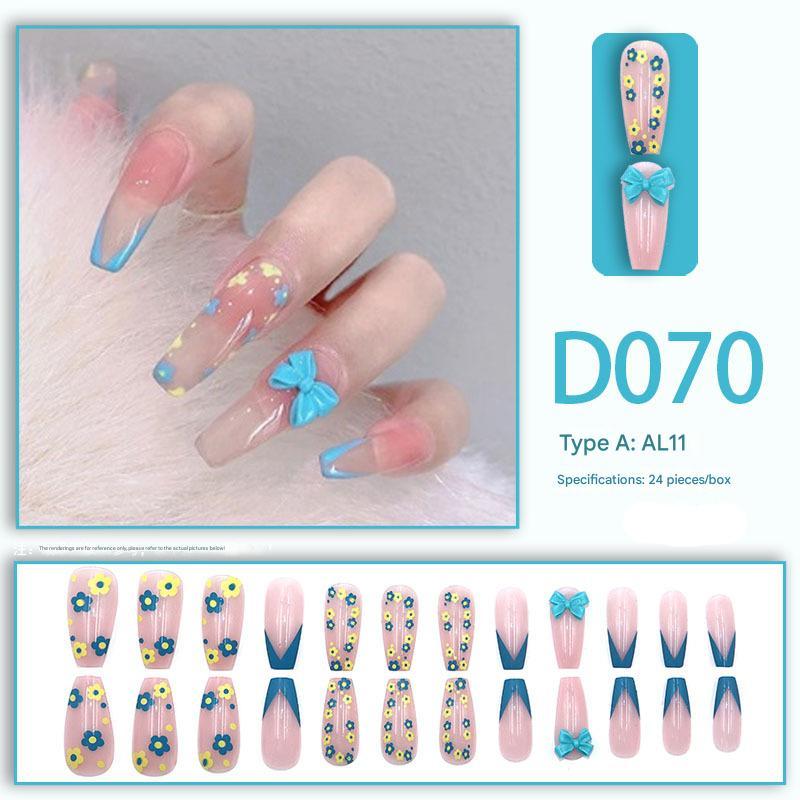 Wearable nails, fake nails, long water drops, European and American manicure, colorful small manicure tools, finished ladder-shaped nails