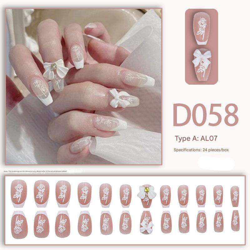Wearable nails, fake nails, long water drops, European and American manicure, colorful small manicure tools, finished ladder-shaped nails