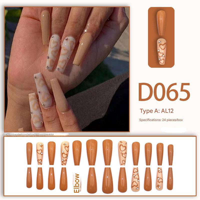 Wearable nails, fake nails, long water drops, European and American manicure, colorful small manicure tools, finished ladder-shaped nails