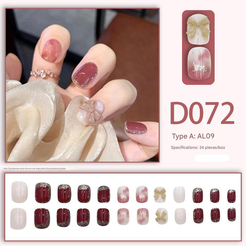 Wearable nails, fake nails, long water drops, European and American manicure, colorful small manicure tools, finished ladder-shaped nails