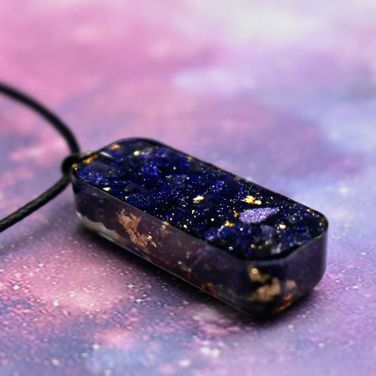 Ogan Pendant Orgonite Natural Crystal Epoxy Pendant Blue Sandstone Pendant