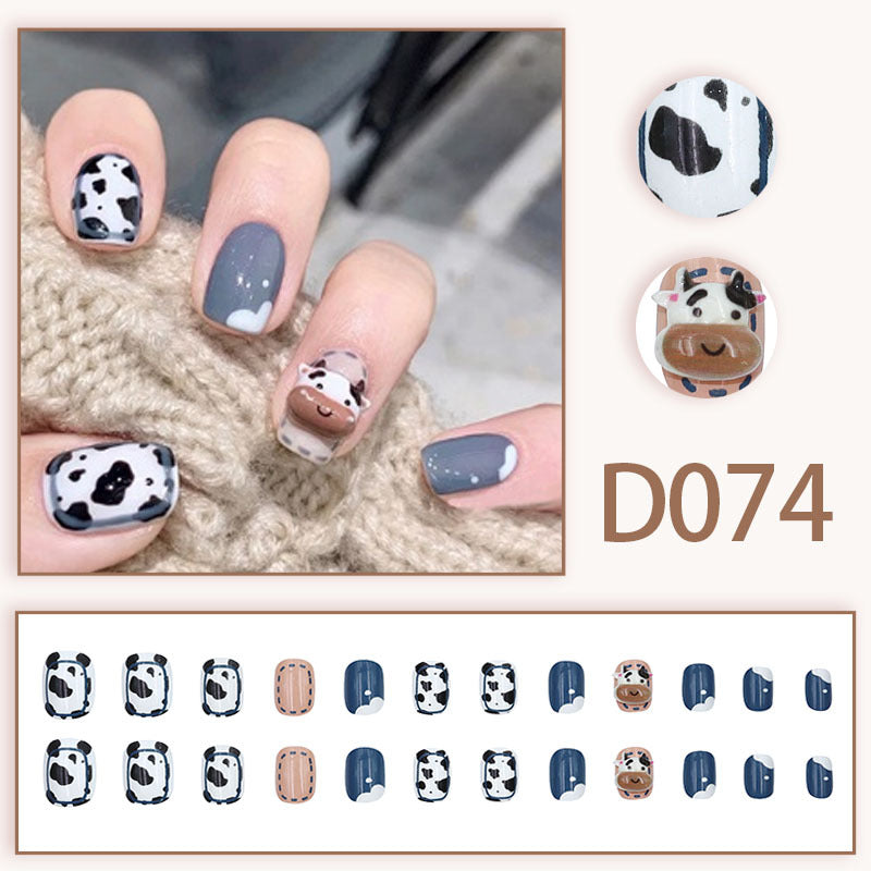 Wearable nails, fake nails, long water drops, European and American manicure, colorful small manicure tools, finished ladder-shaped nails