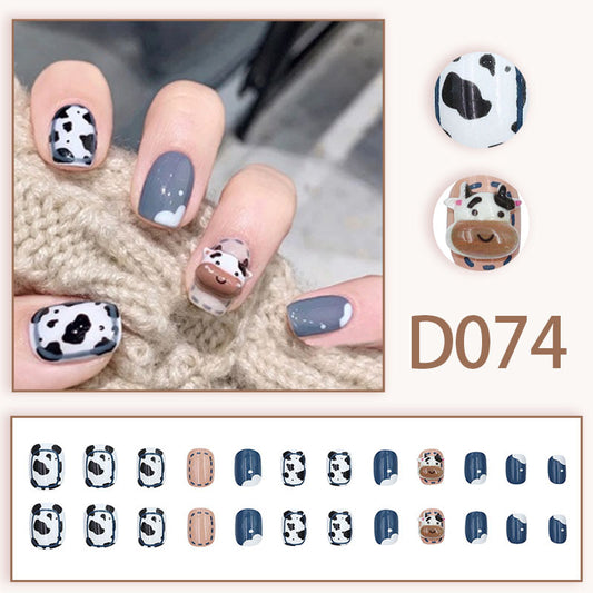 Wearable nails, fake nails, long water drops, European and American manicure, colorful small manicure tools, finished ladder-shaped nails