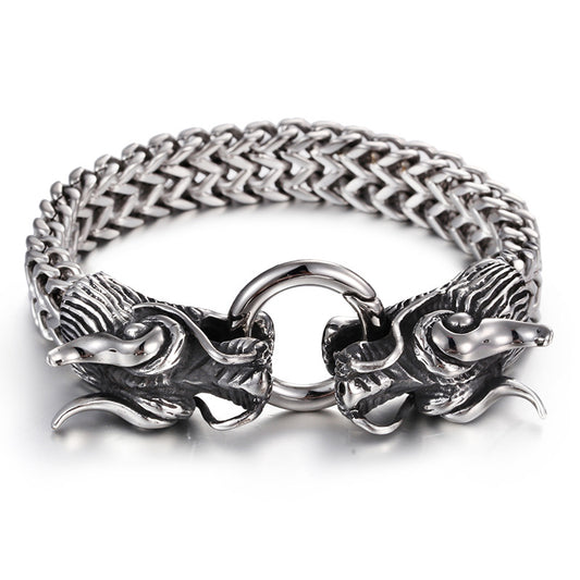 Men's Multilayer Bracelet - Domineering Double Dragon - Men's Bracelet Faucet Buckle