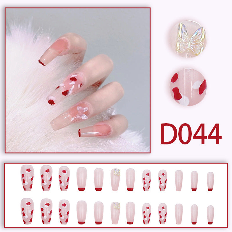 Wearable nails, fake nails, long water drops, European and American manicure, colorful small manicure tools, finished ladder-shaped nails