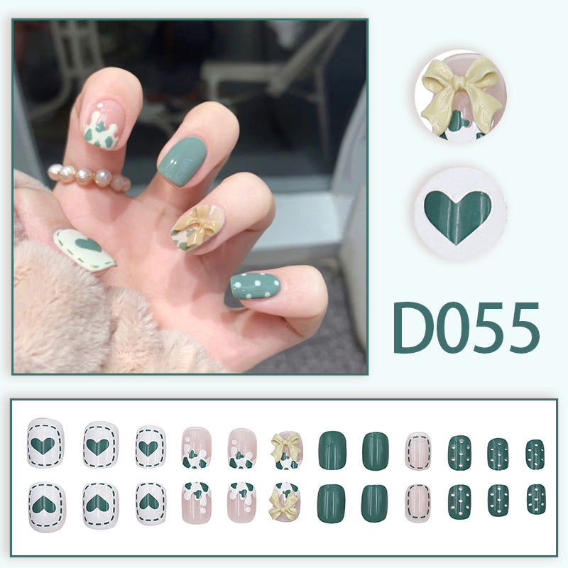 Wearable nails, fake nails, long water drops, European and American manicure, colorful small manicure tools, finished ladder-shaped nails
