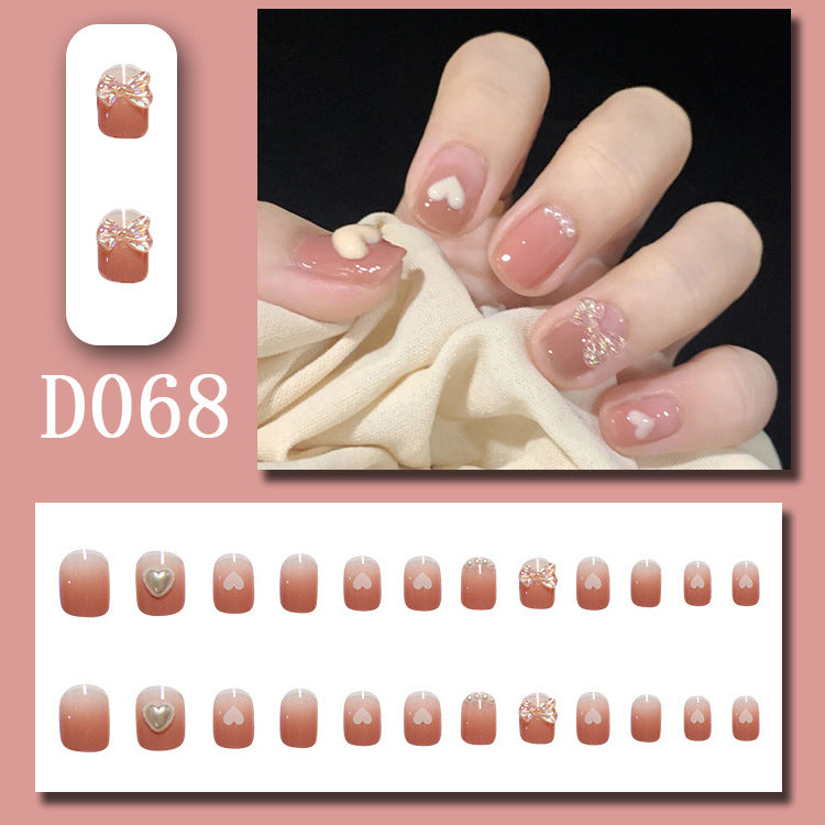 Wearable nails, fake nails, long water drops, European and American manicure, colorful small manicure tools, finished ladder-shaped nails