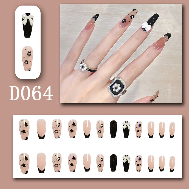 Wearable nails, fake nails, long water drops, European and American manicure, colorful small manicure tools, finished ladder-shaped nails