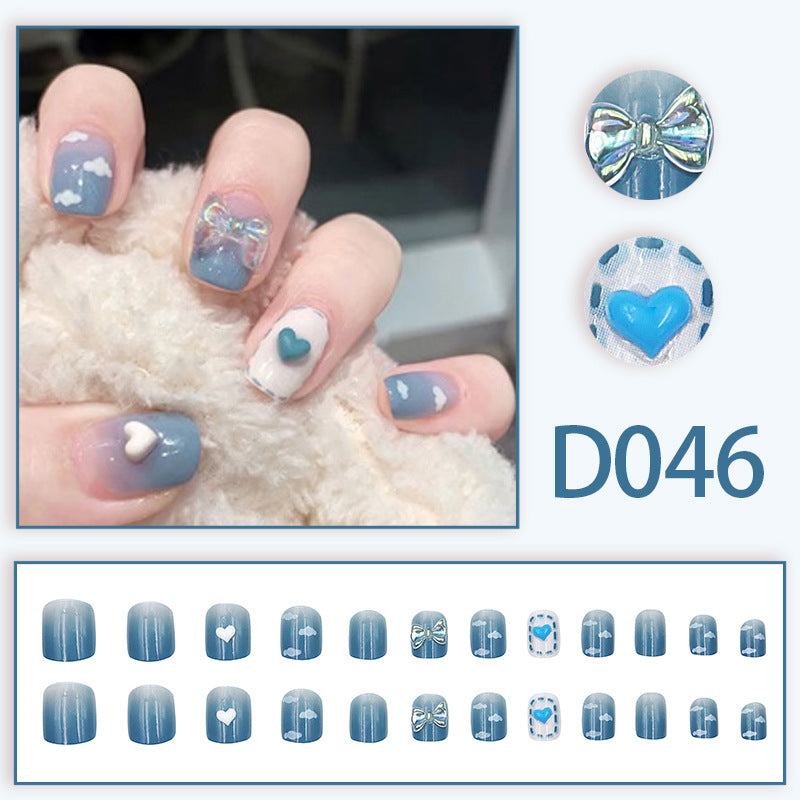 Wearable nails, fake nails, long water drops, European and American manicure, colorful small manicure tools, finished ladder-shaped nails