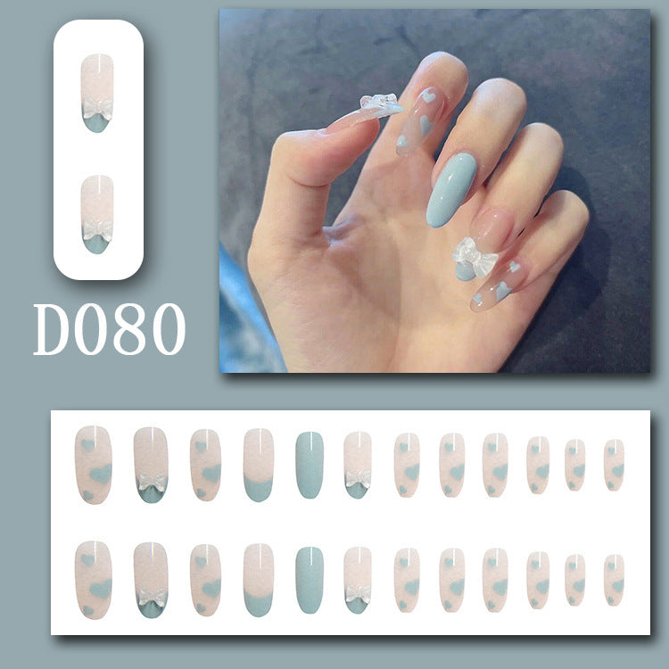 Wearable nails, fake nails, long water drops, European and American manicure, colorful small manicure tools, finished ladder-shaped nails