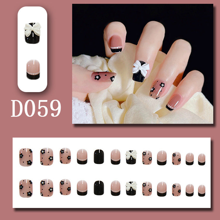 Wearable nails, fake nails, long water drops, European and American manicure, colorful small manicure tools, finished ladder-shaped nails