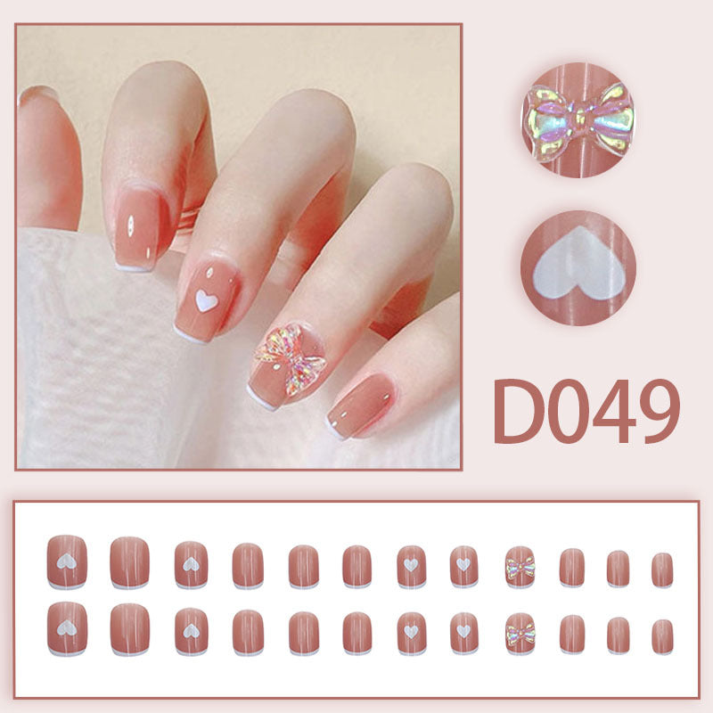 Wearable nails, fake nails, long water drops, European and American manicure, colorful small manicure tools, finished ladder-shaped nails