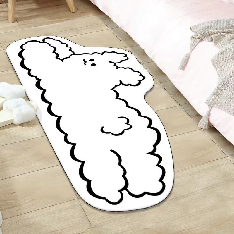 Simple cartoon shaped cat imitation cashmere bathroom absorbent floor mat home door door mat bathroom quick-drying floor mat