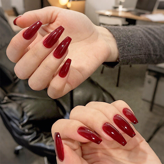 Elegant - Long ballet nail art nail stickers - RED