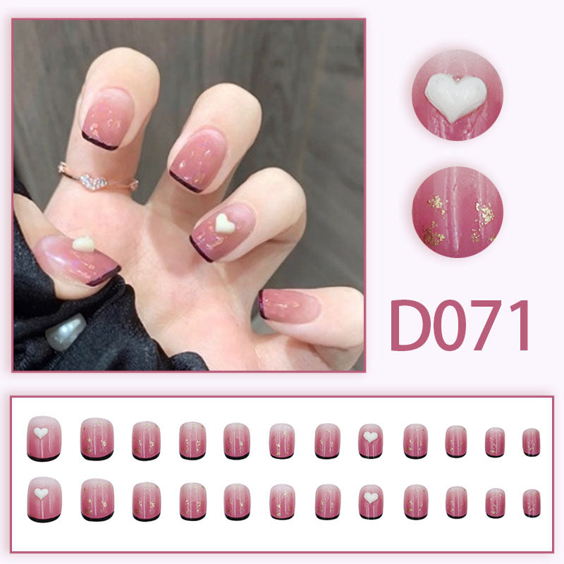 Wearable nails, fake nails, long water drops, European and American manicure, colorful small manicure tools, finished ladder-shaped nails
