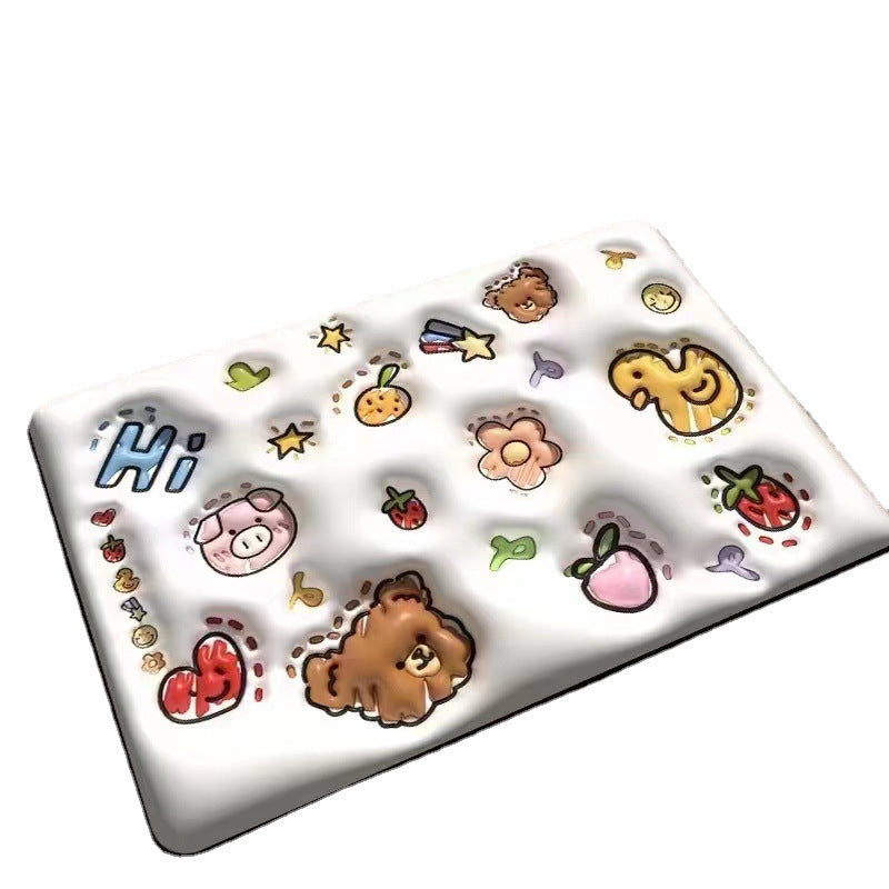 Three-dimensional 3D pattern carpet imitation diatom mud absorbent cushion household drain pad door non-slip mat foot pad