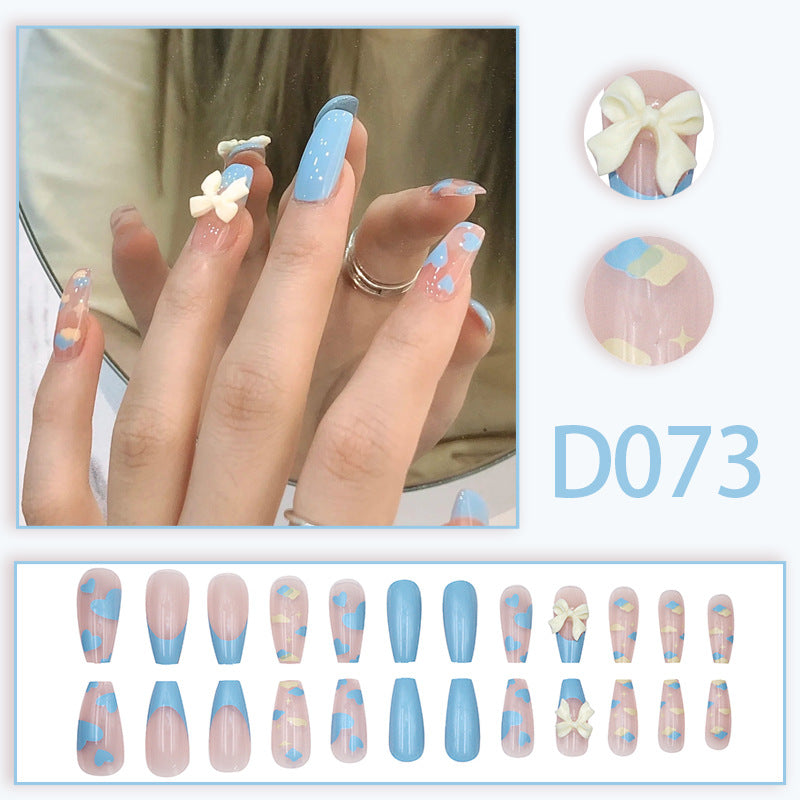 Wearable nails, fake nails, long water drops, European and American manicure, colorful small manicure tools, finished ladder-shaped nails