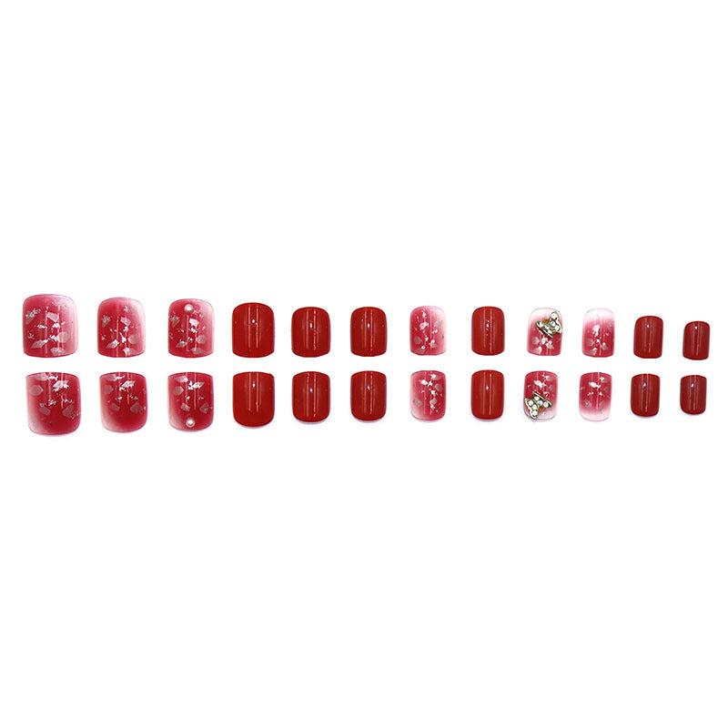 Wearable nails, fake nails, long water drops, European and American manicure, colorful small manicure tools, finished ladder-shaped nails